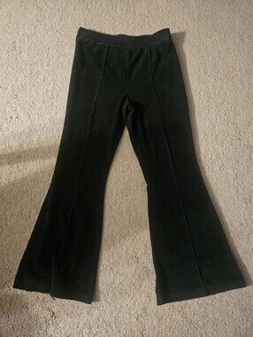 Aerie black Ribbed Velour Flare Pants